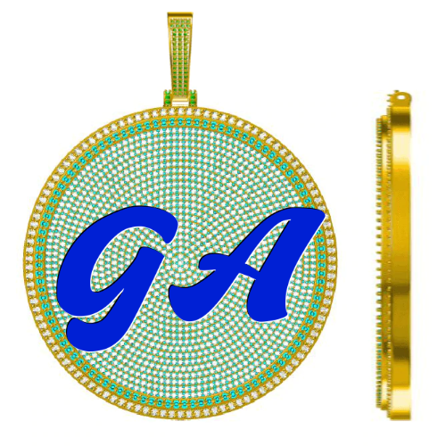 CUSTOM LETTER NECKLACE 3D BIG DISC