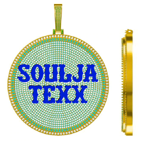 CUSTOM LETTER NECKLACE 3D BIG DISC