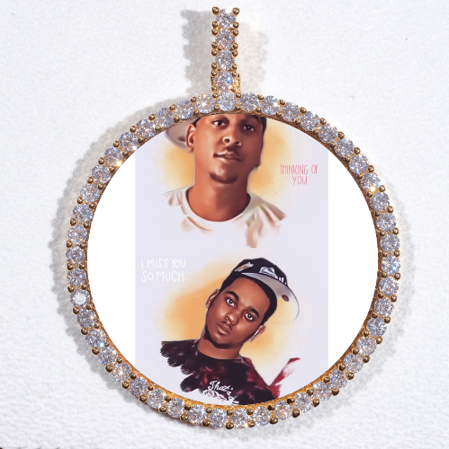 LARGE 3D CIRCLE CUSTOM PICTURE PENDANT