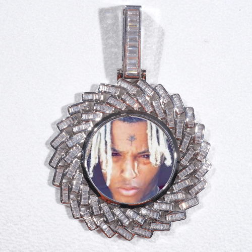 Large 3D Baguette Custom Picture Pendant