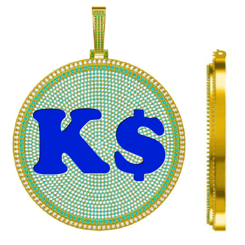 CUSTOM LETTER NECKLACE 3D BIG DISC