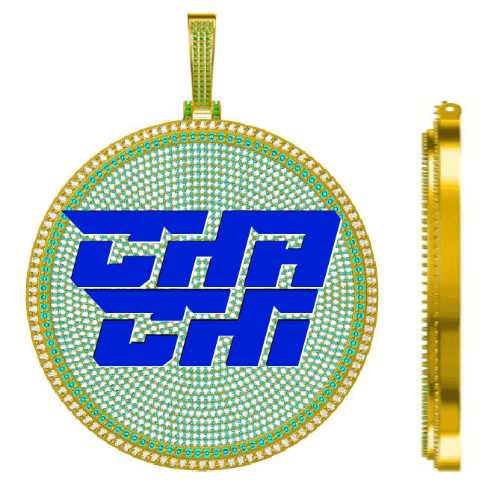 CUSTOM LETTER NECKLACE 3D BIG DISC