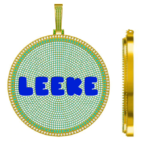 CUSTOM LETTER NECKLACE 3D BIG DISC