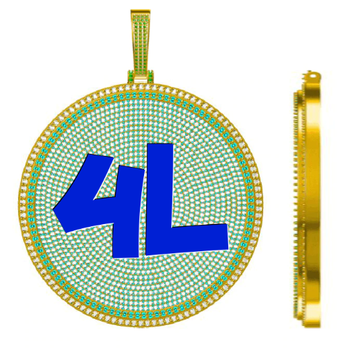 CUSTOM LETTER NECKLACE 3D BIG DISC