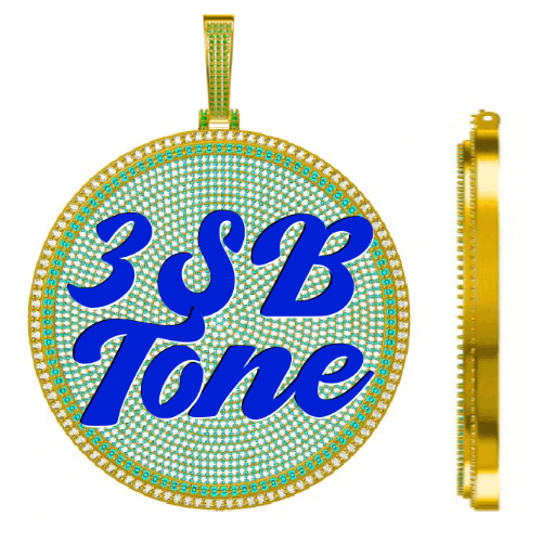 CUSTOM LETTER NECKLACE 3D BIG DISC