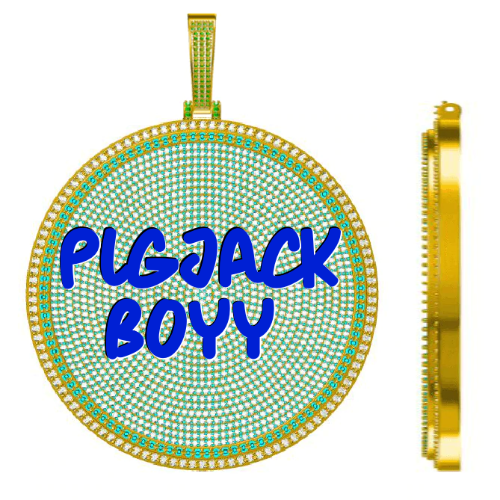CUSTOM LETTER NECKLACE 3D BIG DISC