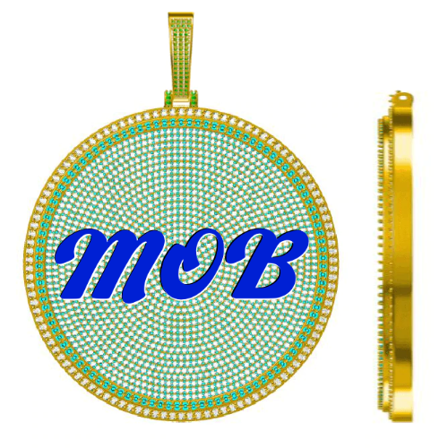 CUSTOM LETTER NECKLACE 3D BIG DISC