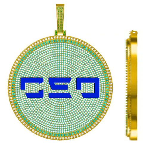 CUSTOM LETTER NECKLACE 3D BIG DISC