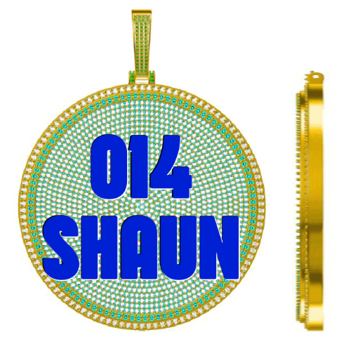 CUSTOM LETTER NECKLACE 3D BIG DISC