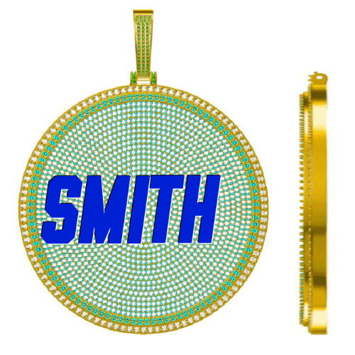CUSTOM LETTER NECKLACE 3D BIG DISC
