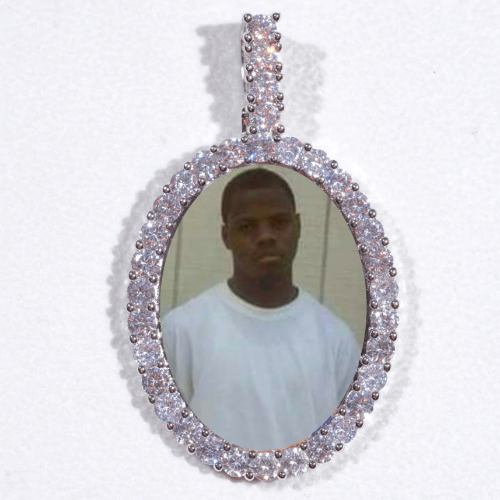 Large 3D Oval Custom Picture Pendant