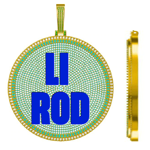 CUSTOM LETTER NECKLACE 3D BIG DISC