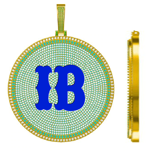 CUSTOM LETTER NECKLACE 3D BIG DISC