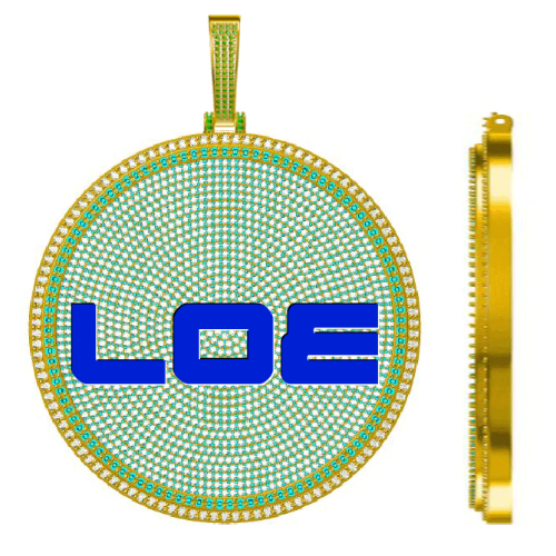CUSTOM LETTER NECKLACE 3D BIG DISC