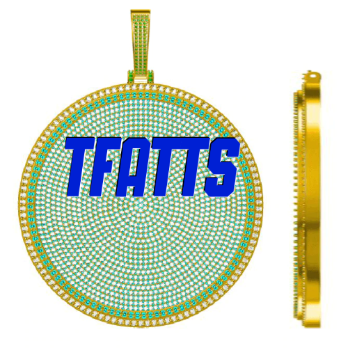 CUSTOM LETTER NECKLACE 3D BIG DISC