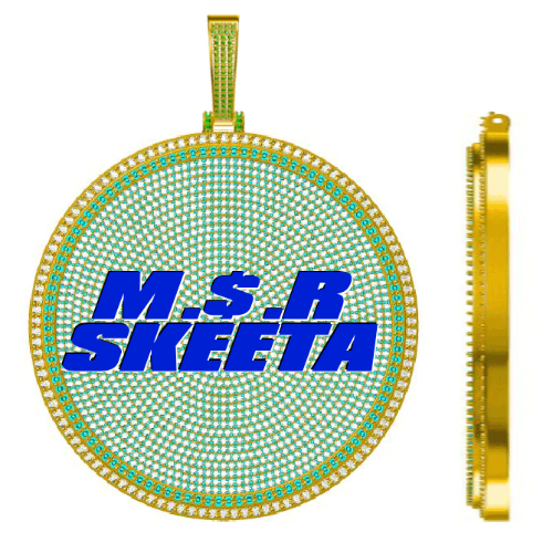 CUSTOM LETTER NECKLACE 3D BIG DISC