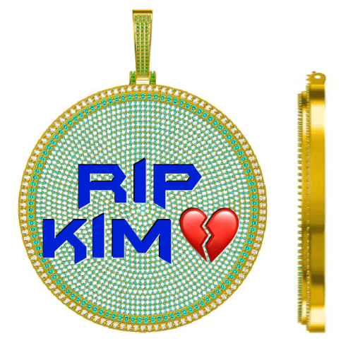 CUSTOM LETTER NECKLACE 3D BIG DISC