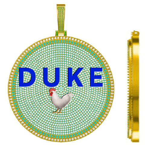 CUSTOM LETTER NECKLACE 3D BIG DISC