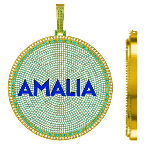 CUSTOM LETTER NECKLACE 3D BIG DISC