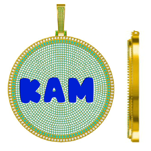 CUSTOM LETTER NECKLACE 3D BIG DISC