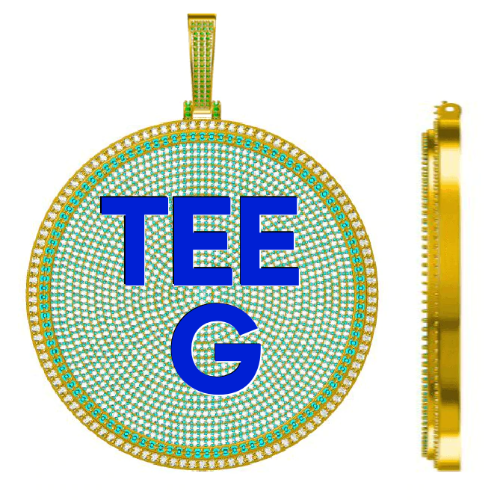 CUSTOM LETTER NECKLACE 3D BIG DISC