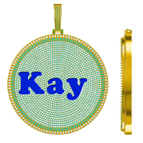 CUSTOM LETTER NECKLACE 3D BIG DISC