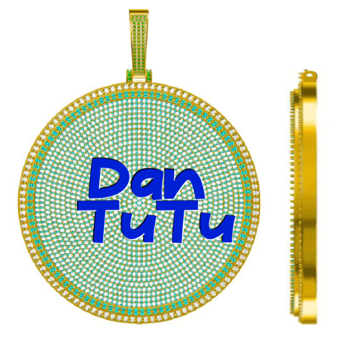 CUSTOM LETTER NECKLACE 3D BIG DISC