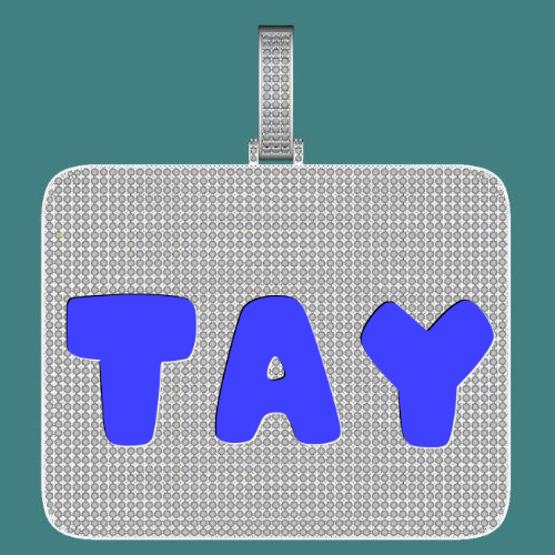 CUSTOM LETTER NECKLACE 3D BIG SQUARE