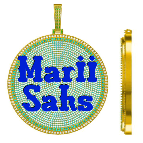 CUSTOM LETTER NECKLACE 3D BIG DISC