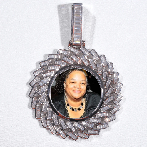 Large 3D Baguette Custom Picture Pendant