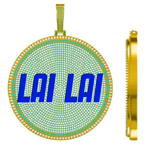 CUSTOM LETTER NECKLACE 3D BIG DISC