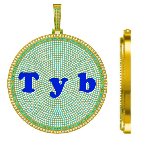 CUSTOM LETTER NECKLACE 3D BIG DISC