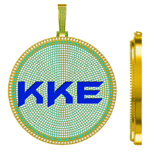 CUSTOM LETTER NECKLACE 3D BIG DISC