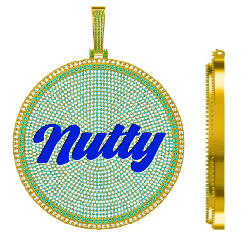 CUSTOM LETTER NECKLACE 3D BIG DISC