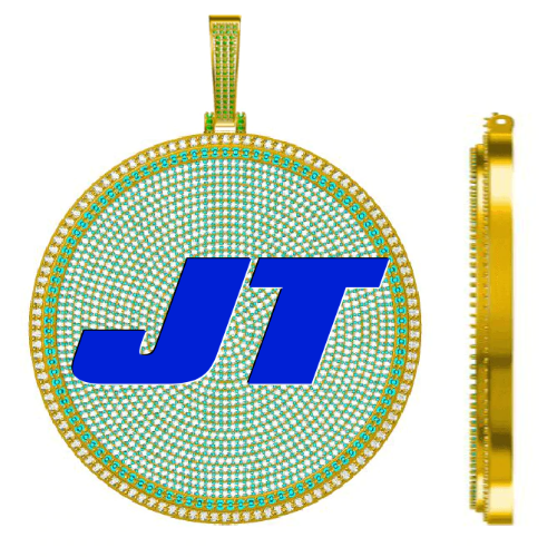CUSTOM LETTER NECKLACE 3D BIG DISC