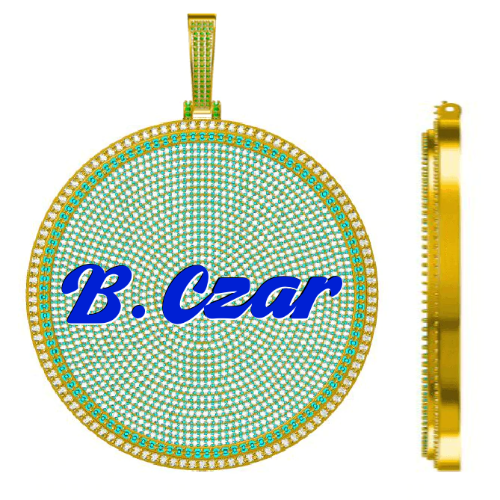 CUSTOM LETTER NECKLACE 3D BIG DISC