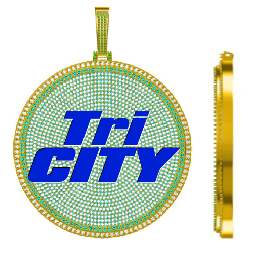 CUSTOM LETTER NECKLACE 3D BIG DISC