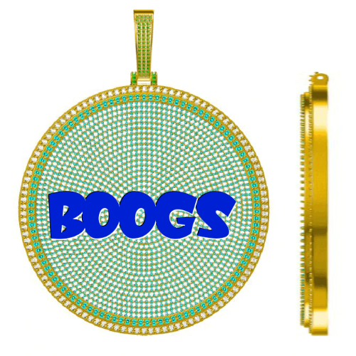 CUSTOM LETTER NECKLACE 3D BIG DISC