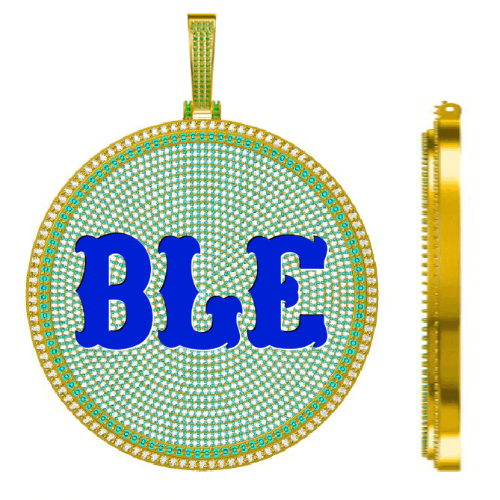 CUSTOM LETTER NECKLACE 3D BIG DISC