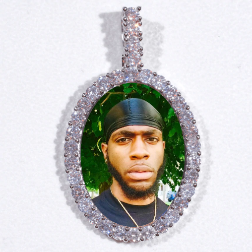 Large 3D Oval Custom Picture Pendant