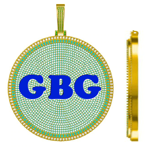 CUSTOM LETTER NECKLACE 3D BIG DISC