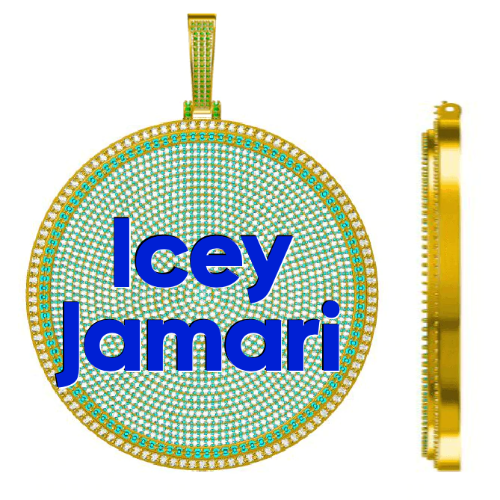 CUSTOM LETTER NECKLACE 3D BIG DISC