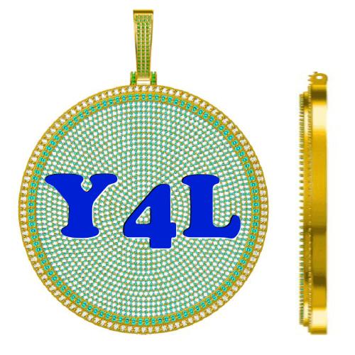 CUSTOM LETTER NECKLACE 3D BIG DISC