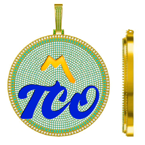 CUSTOM LETTER NECKLACE 3D BIG DISC