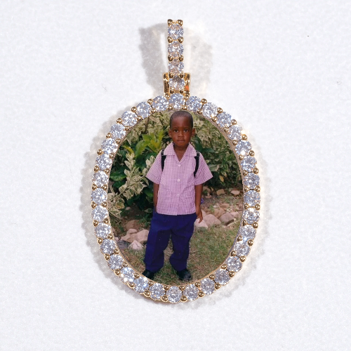 3D Oval Custom Picture Pendant