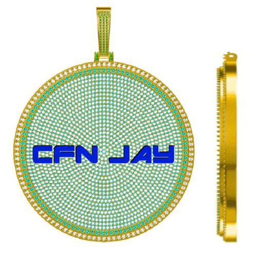 CUSTOM LETTER NECKLACE 3D BIG DISC