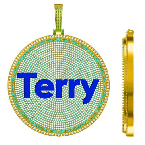 CUSTOM LETTER NECKLACE 3D BIG DISC