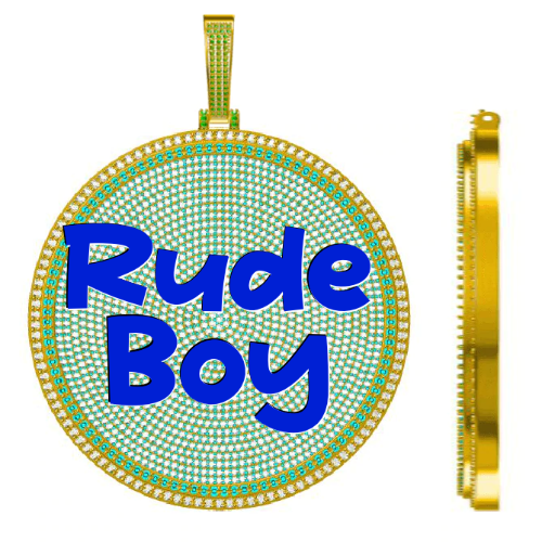 CUSTOM LETTER NECKLACE 3D BIG DISC
