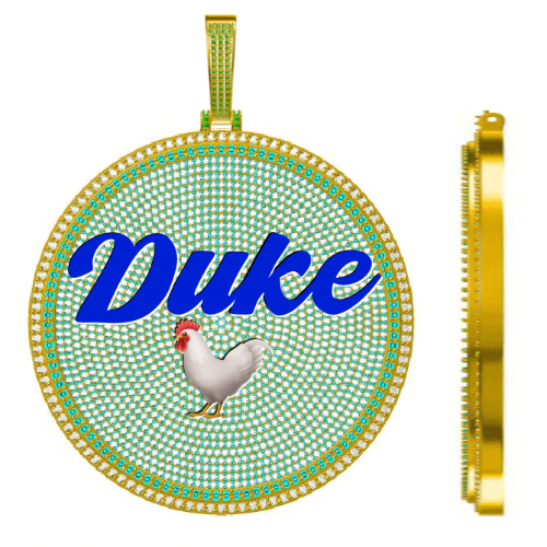 CUSTOM LETTER NECKLACE 3D BIG DISC