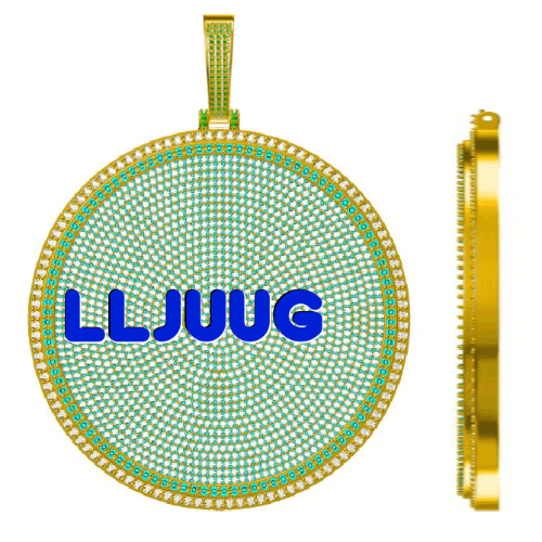 CUSTOM LETTER NECKLACE 3D BIG DISC